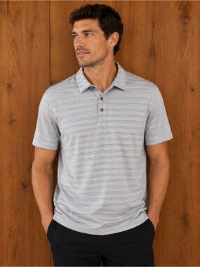 Walter Hagen Light Gray Striped Polo